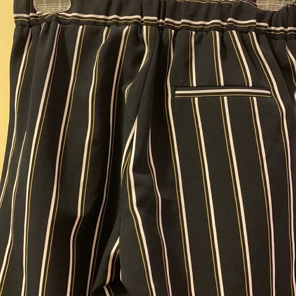 Body by Us Size Small black striped pants. Pleated front with tie. - Picture 4 of 10